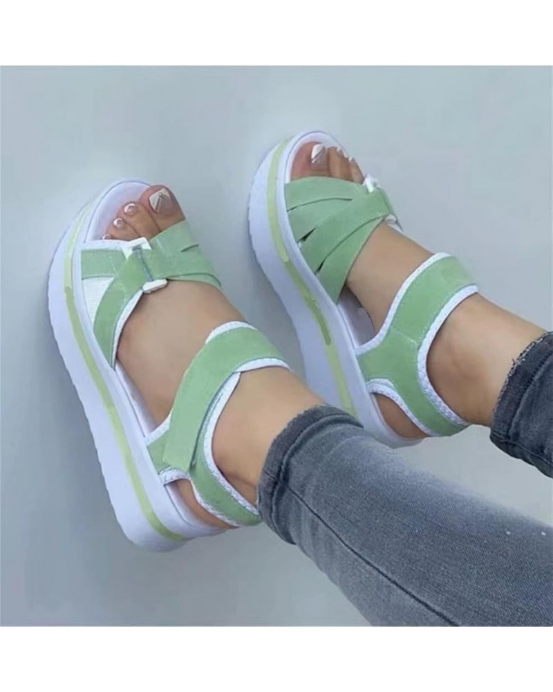 Women's Fashion Sports Sandals Summer Open Toe Hook and Loop Ankle Strap Espadrilles Outdoor Wedge Platform Sandals Casual Wa...