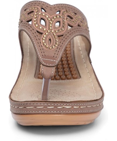 Summer Women Fashion Clip Toe Wave Embroidery Sandals Z 21-brown $13.22 Athletic Shoes