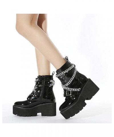 Platform Mary Janes for Women Fashion Chunky High Heels Platform Pumps 8 Balck $27.49 Boots