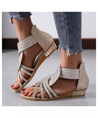 Dress Sandals for Women Wedge Casual Breathable Shoes Summer Wedges Zipper Toe Closed Toe Sandals for Women with Heel Sandals...