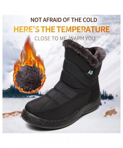 Snow Boots Winter Warm Boots for Women's Snow Boots Ankle Boots Warm Shoes Boots Boot lace Um5-black $15.95 Boots