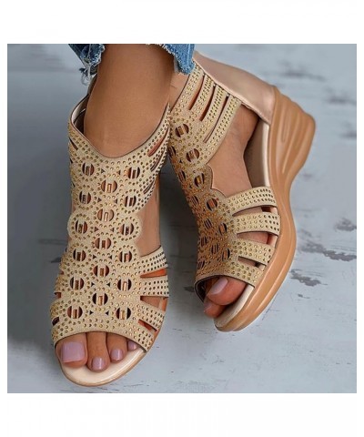 Shower Sandals Women H Sandals For Women Sandals For Women Flat Sandals For Women Flats Shoes Women Dressy Comfortable 1-beig...