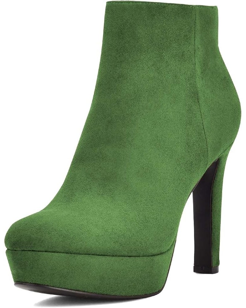 Women Chic Closed Pointed Toe Platform High Heel Ankle Boots Side Zipper Short Bootie Evening Party Dress Shoes Green $51.72 ...