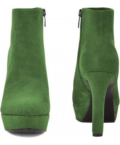 Women Chic Closed Pointed Toe Platform High Heel Ankle Boots Side Zipper Short Bootie Evening Party Dress Shoes Green $51.72 ...