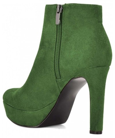 Women Chic Closed Pointed Toe Platform High Heel Ankle Boots Side Zipper Short Bootie Evening Party Dress Shoes Green $51.72 ...