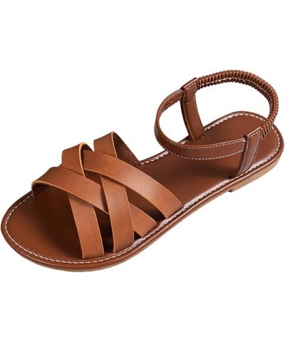 High Arch Sandals Women Ladies Summer Fashion Casual Solid Colour Flat Bottom Open Toe Beach Large Size Wedding Shoes Brown $...