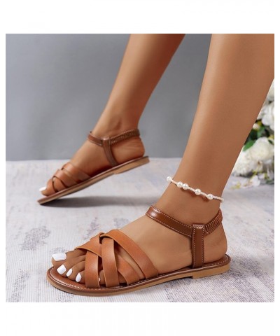 High Arch Sandals Women Ladies Summer Fashion Casual Solid Colour Flat Bottom Open Toe Beach Large Size Wedding Shoes Brown $...