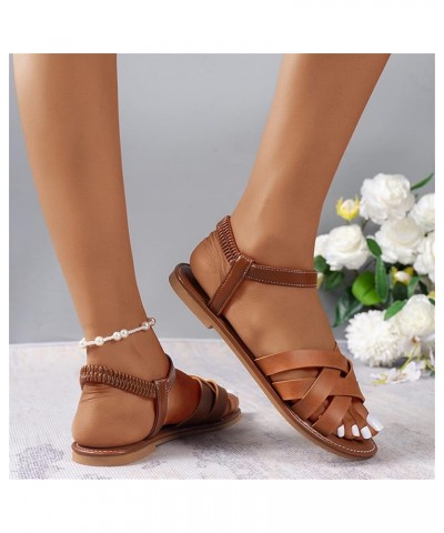 High Arch Sandals Women Ladies Summer Fashion Casual Solid Colour Flat Bottom Open Toe Beach Large Size Wedding Shoes Brown $...