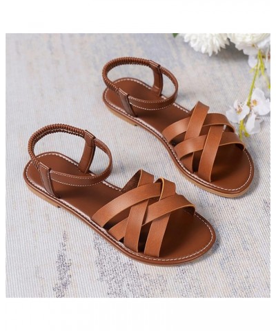 High Arch Sandals Women Ladies Summer Fashion Casual Solid Colour Flat Bottom Open Toe Beach Large Size Wedding Shoes Brown $...