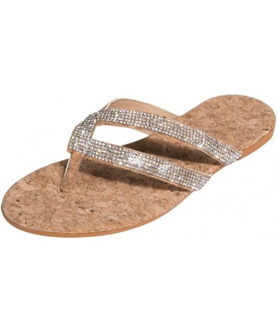 Memory Foam Flip Flops for Women Size 6 Casual Flops Crystal Slippers Sandals Flip Women's Beach Sliders Ladies Shoes Women's...