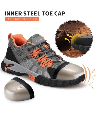 Steel Toe Shoes for Men Black Women's Work Shoes Lightweight Safety Toe Shoes Indestructible Steel Toe Sneakers Industrial Co...