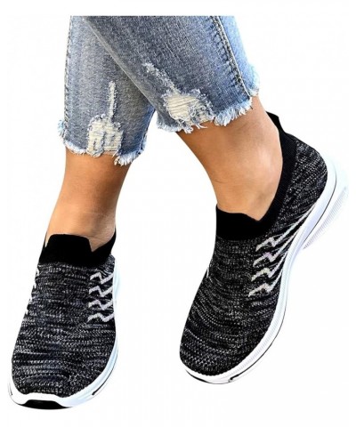 White Sneakers for Women Slip on Tennis Shoes Women Funny Gifts Sock Sneakers Womens Slip on Sneakers Black $16.58 Athletic S...