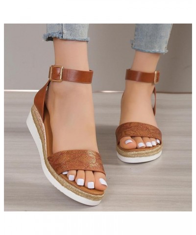 Womens Summer Fashion Open Toe Breathable Flatform Wedge Heel Sandals Thick Sole Non Slip Shoes with Arch Support for Comfort...