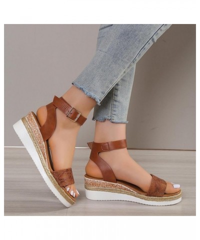 Womens Summer Fashion Open Toe Breathable Flatform Wedge Heel Sandals Thick Sole Non Slip Shoes with Arch Support for Comfort...