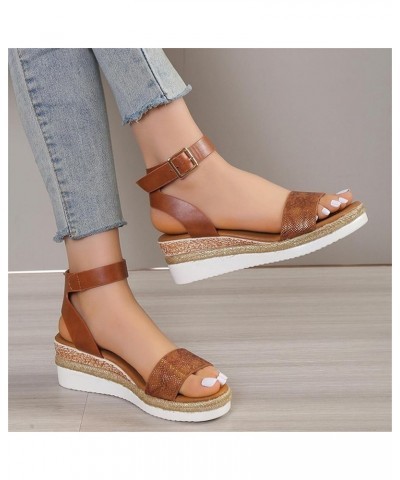 Womens Summer Fashion Open Toe Breathable Flatform Wedge Heel Sandals Thick Sole Non Slip Shoes with Arch Support for Comfort...