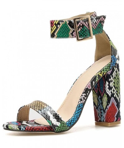 Women's Snake Pattern Chunky High Heels,Sexy Dress Pump Sandals Fashion Formal Wedding Party Shoes 39 Snake Pattern $24.63 Sa...