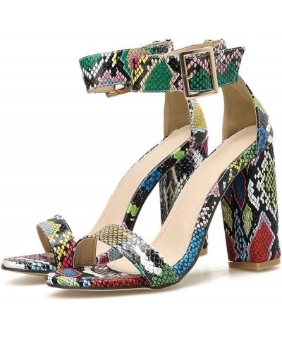 Women's Snake Pattern Chunky High Heels,Sexy Dress Pump Sandals Fashion Formal Wedding Party Shoes 39 Snake Pattern $24.63 Sa...