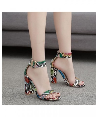 Women's Snake Pattern Chunky High Heels,Sexy Dress Pump Sandals Fashion Formal Wedding Party Shoes 39 Snake Pattern $24.63 Sa...