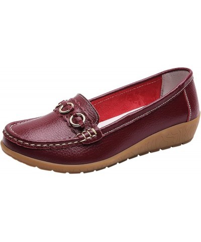 Women's Loafer Flat Shoes Hollowed Out Solid Color Comfortable Walking Leather Ladies Breathable Outdoor Lightweight Casual W...