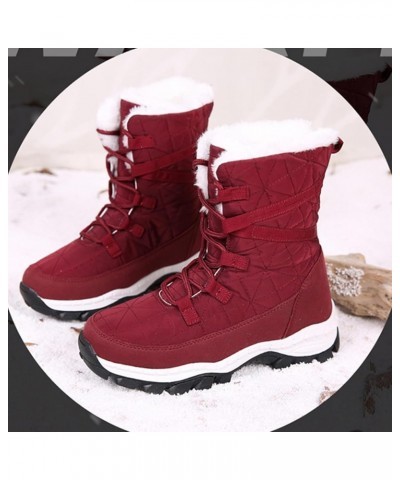 Women's Shoes Winter Women Casual Outdoor Thicken Warm Hiking Sports Snow Boots High-top Shoes Black $20.87 Boots