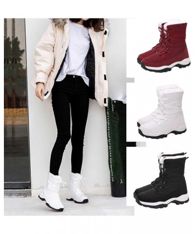 Women's Shoes Winter Women Casual Outdoor Thicken Warm Hiking Sports Snow Boots High-top Shoes Black $20.87 Boots