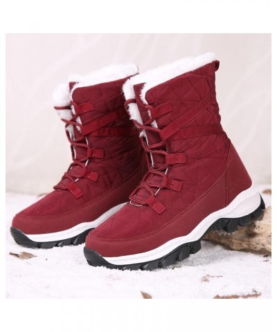 Women's Shoes Winter Women Casual Outdoor Thicken Warm Hiking Sports Snow Boots High-top Shoes Black $20.87 Boots