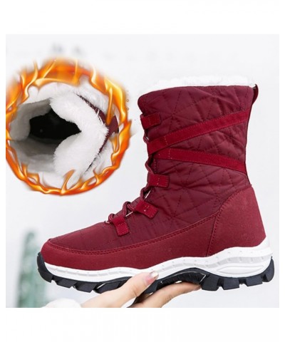 Women's Shoes Winter Women Casual Outdoor Thicken Warm Hiking Sports Snow Boots High-top Shoes Black $20.87 Boots