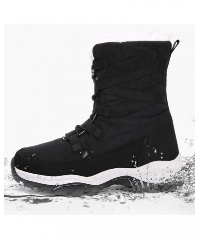 Women's Shoes Winter Women Casual Outdoor Thicken Warm Hiking Sports Snow Boots High-top Shoes Black $20.87 Boots