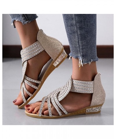 Casual Wedge Sandals for Women Comfortable Flower Clip Toe Summer Beach Sandals Womens Wedge Sandals Size9 Z 11-beige $13.09 ...