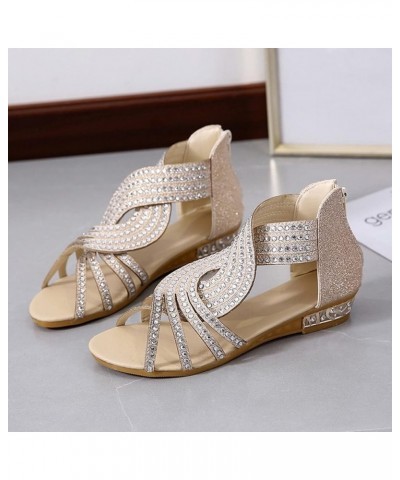 Casual Wedge Sandals for Women Comfortable Flower Clip Toe Summer Beach Sandals Womens Wedge Sandals Size9 Z 11-beige $13.09 ...