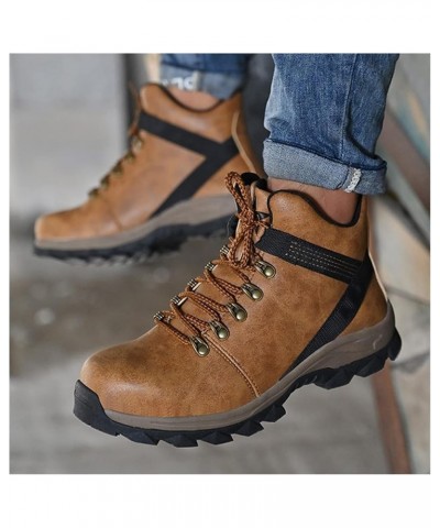 Fashion New Men's Shoes Work Boots Mens Steel Toe,Waterproof And Non-slip High-top Leather Labor Protection Safety Shose,Ankl...