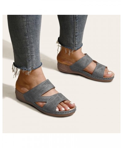 Women's Comfortable Low Wedge Sandals,Womens Sandals Closed Toe Wedges Casual Leisure Thick-soled Sandals Women's Shoes Fashi...