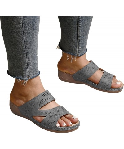 Women's Comfortable Low Wedge Sandals,Womens Sandals Closed Toe Wedges Casual Leisure Thick-soled Sandals Women's Shoes Fashi...