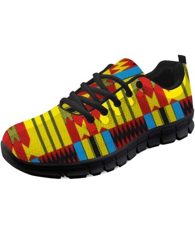 African Style Womens Adult Running Shoes Gym Fitness Trainers Hiking Walking Shoes Flat Fashion Sneakers Pattern-6 $25.00 Ath...