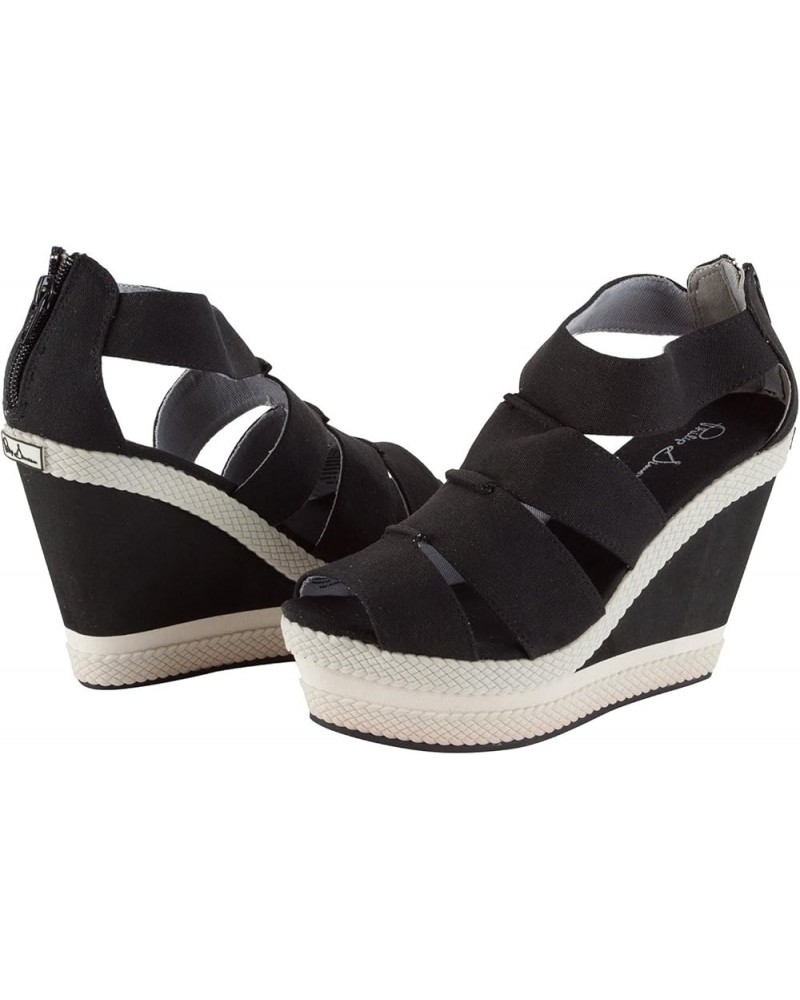 'Aedyn' Wedge Sandals Black $11.96 Sandals