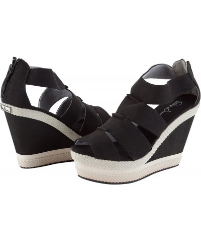 'Aedyn' Wedge Sandals Black $11.96 Sandals