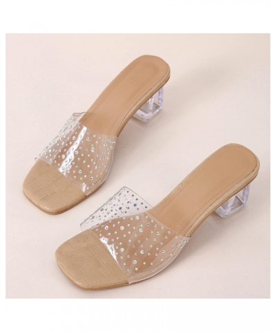 strap sandals for women, Women Sexy Fish Mouth High Heeled Sandals Wear Solid Color High Heeled Slippers Z 14-beige $13.36 Sa...