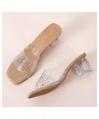 strap sandals for women, Women Sexy Fish Mouth High Heeled Sandals Wear Solid Color High Heeled Slippers Z 14-beige $13.36 Sa...