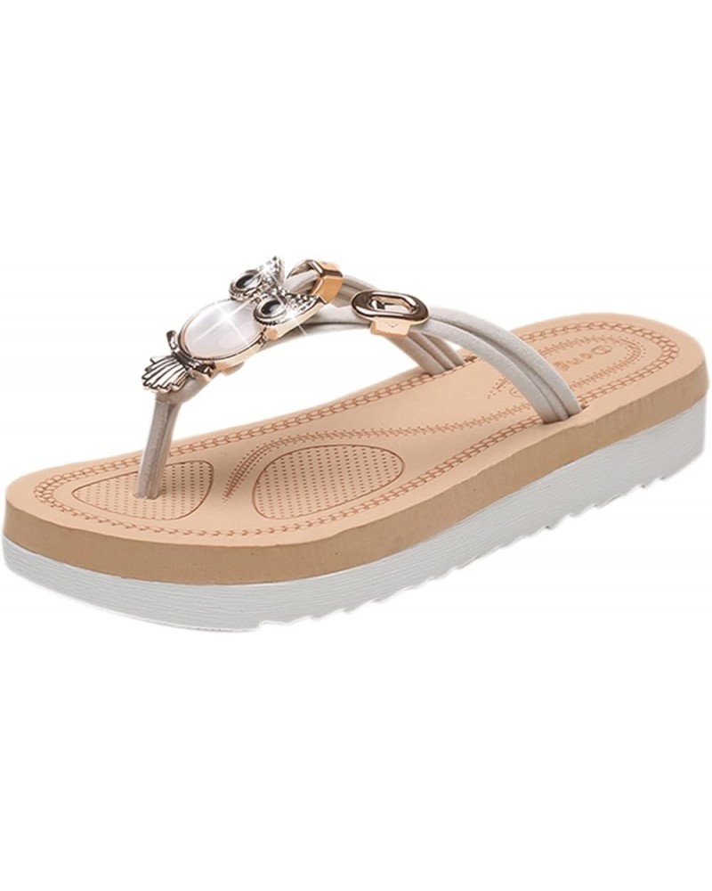 Non-Slip Beach with Thick Flops Bottom and Flip Slippers Flat Ladies Sandals Flat Slippers Fashion Bottom Women's Sandals Wom...