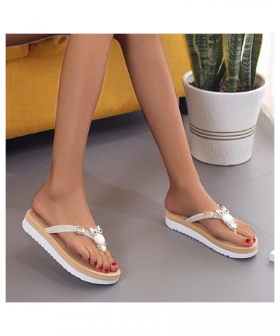 Non-Slip Beach with Thick Flops Bottom and Flip Slippers Flat Ladies Sandals Flat Slippers Fashion Bottom Women's Sandals Wom...