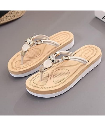 Non-Slip Beach with Thick Flops Bottom and Flip Slippers Flat Ladies Sandals Flat Slippers Fashion Bottom Women's Sandals Wom...