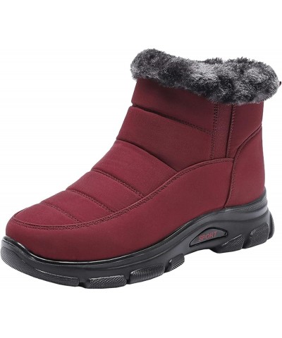 Womens Winter Boots - Womens Water-proof Snow Boots Ankle High Boots Casual Cold Weather Fleece Lined Comfortable Booties Ant...