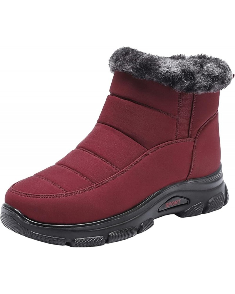 Womens Winter Boots - Womens Water-proof Snow Boots Ankle High Boots Casual Cold Weather Fleece Lined Comfortable Booties Ant...