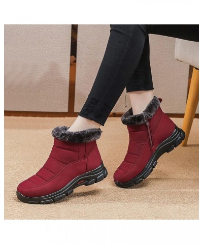 Womens Winter Boots - Womens Water-proof Snow Boots Ankle High Boots Casual Cold Weather Fleece Lined Comfortable Booties Ant...