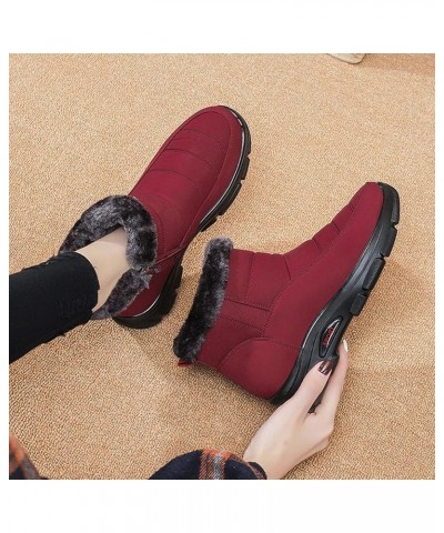 Womens Winter Boots - Womens Water-proof Snow Boots Ankle High Boots Casual Cold Weather Fleece Lined Comfortable Booties Ant...