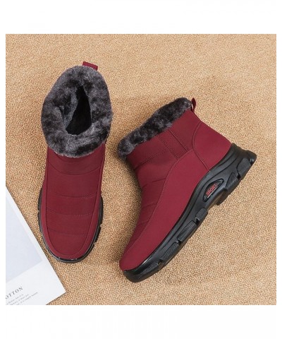 Womens Winter Boots - Womens Water-proof Snow Boots Ankle High Boots Casual Cold Weather Fleece Lined Comfortable Booties Ant...