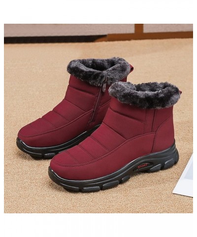 Womens Winter Boots - Womens Water-proof Snow Boots Ankle High Boots Casual Cold Weather Fleece Lined Comfortable Booties Ant...