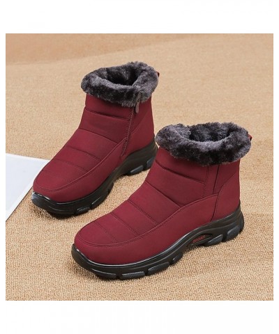 Womens Winter Boots - Womens Water-proof Snow Boots Ankle High Boots Casual Cold Weather Fleece Lined Comfortable Booties Ant...