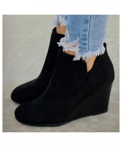 Womens Sole Platform Ankle Booties Ankle Boots Slip on Cutout Pointed Toe with Zipper Comfortable Warm Women's Ankle Boots & ...