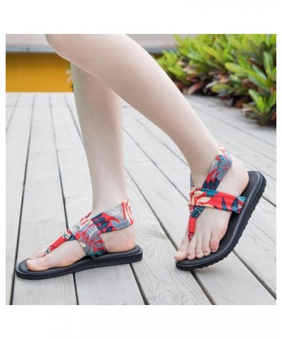 Women's Yoga Mat Flip Flops Casual Flat Summer Beach Sandals Orange $13.63 Sandals